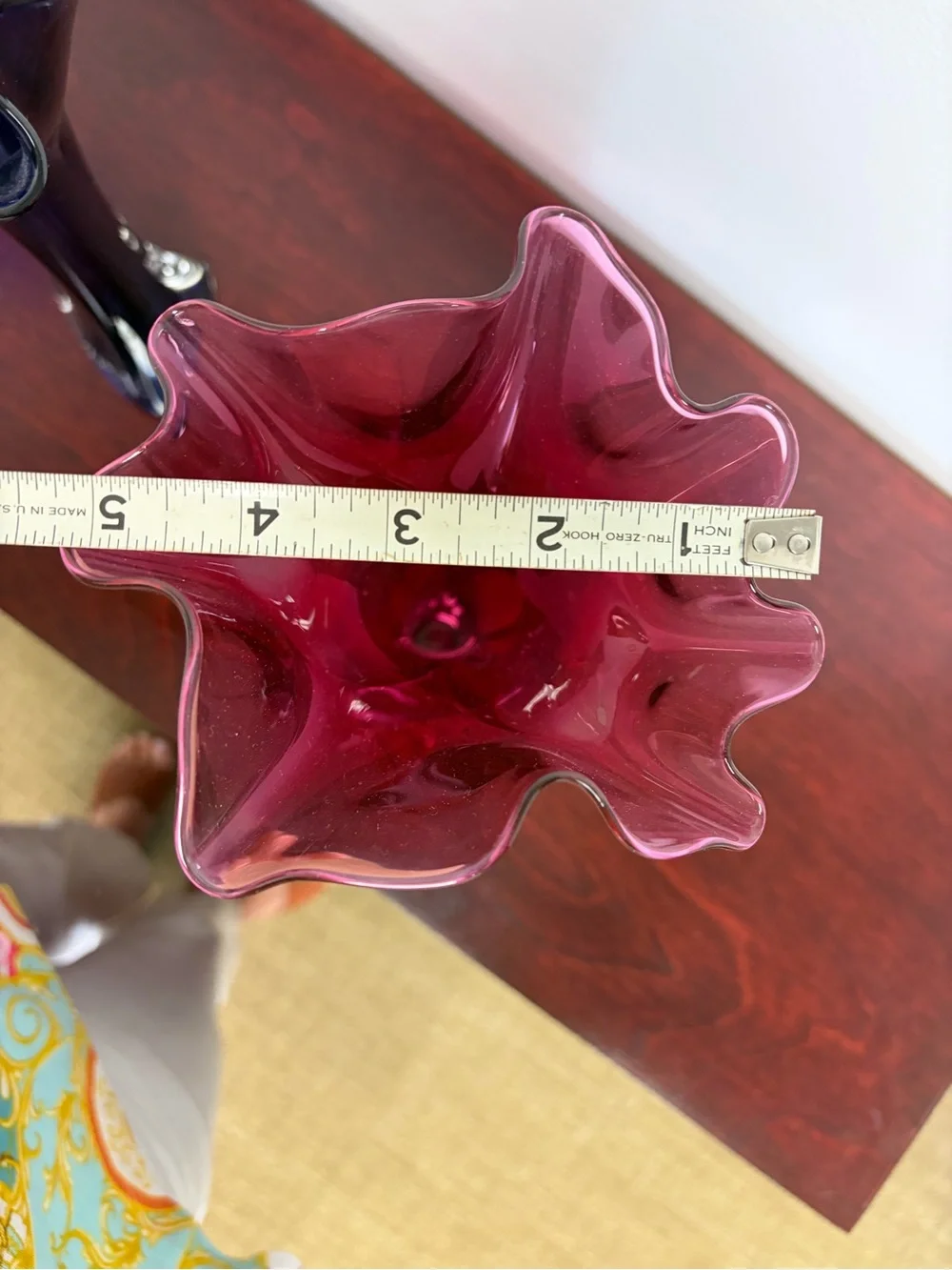 Michael Winfisky Handmade Fluted Glass Vases — Pink, Cobalt Blue, and Purple